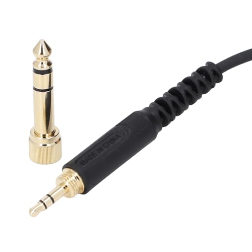 Dioche Headphone Cable Replacement with Locking Mechanism 3.5mm to 6.3mm Adapter for DJ Headphones HDJ Series Spring Extension Cord for Studio & Home Use