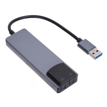 Fabater External USB Sound Card, 5.1 7.1 Channel Support Smart Noise Reduction 5. Channel External Sound Card, USB for Gaming with Optical Input Output for PC Laptop Home