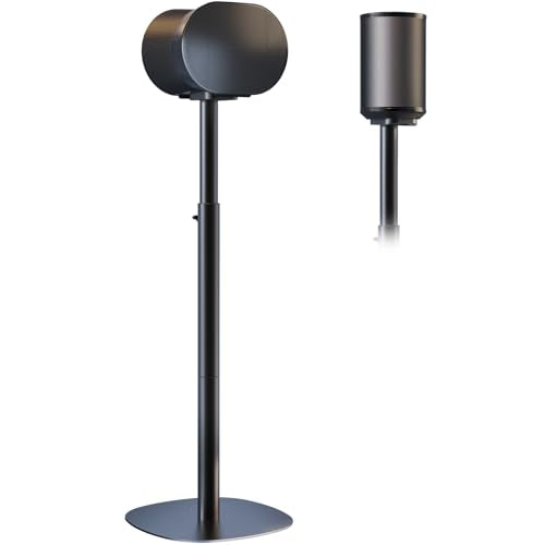 Single Speaker Stand for Sonos Era 100, 100 SL & Era 300, Hidden Cable | Set of 1, Easy to Assemble, Sturdiness, 29.1–39'' Height Adjustable, Two Base Mounting Design, Max holds 11lbs, Black - color: Black, size: 1 Pack