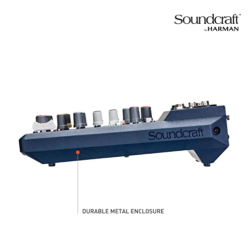 Soundcraft Notepad-8FX Professional USB Audio Interface Mixer with Lexicon Reverb, Echo & Delay Effects, and Ducking Feature - Durable Metal Build. Blue - size: 8-channel mixer