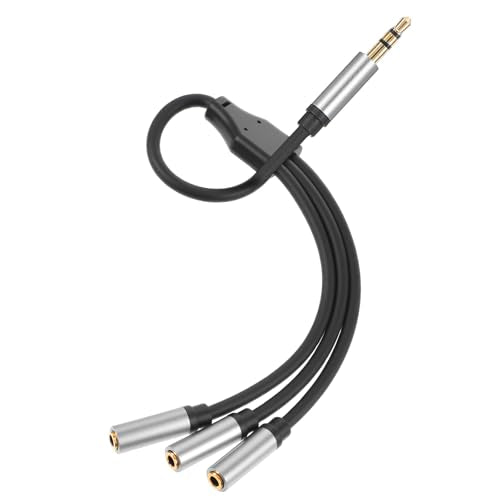 Audio Splitter, 3.5mm 3 Way Headphone Splitter 1 Input 3 Output Stereo Audio Distributor Cable Audio-Jack Splitters