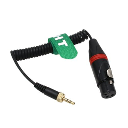 Microphone Transmitter Audio Cable Coiled for Sennheiser SK500 G4 Sony UWP D11 D21 XLR 3 Pin Female to Locking 3.5mm 1/8" TRS - color: XLR3F to 1/8", size: Coiled, up to 50cm