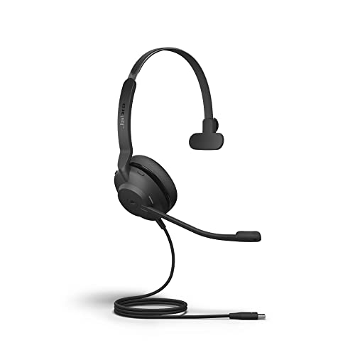Jabra Evolve2 30 MS Wired Headset, USB-C, Mono, Black – Lightweight, Portable Telephone Headset with 2 Built-in Microphones – Work Headset with Superior Audio and Reliable Comfort - size: Microsoft Teams, style: Mono (USB-C)