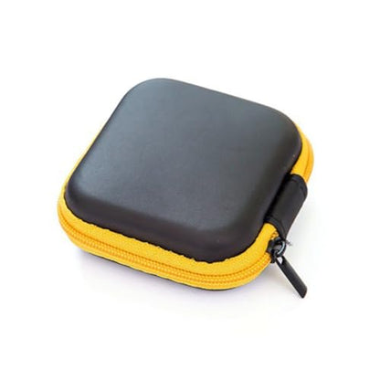 Lurrose Portable Mini EVA Headphone Case Hard Water Resistant Earphone Pouch with Soft Lining and Mesh Pocket for Travel Carrying Small Accessories Yellow