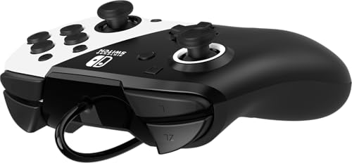 PDP REMATCH Enhanced Wired Power Nintendo Switch Pro Controller, Officially Licensed Switch Lite/OLED Compatible Gamepad, Customizable Programmable Buttons, Black and White - color: Black/White