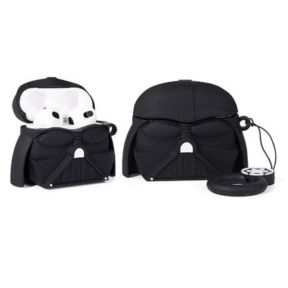 (2Pack+Cleaner Pen) XMBYGY Case for Apple AirPods 3rd Generation Wireless Earbuds with Cleaning Pen Kit, Silicone Cute Charging Case Shockproof Protective Cover and Carabiner for AirPods 3 (SDBK+WT) - color: SDBK+WT