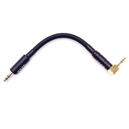 Right Angle To Straight 3.5mm Short Aux Stereo Audio Cable, 3-Inch Length