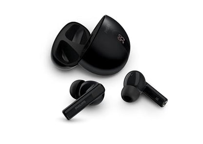 Philips T2520 True Wireless Earbuds, Bluetooth 5.4, Active Noise Cancelling, AI Mic Clear Calls, Dynamic Bass, 20H Battery, IPX4 Water Resistant, Black
