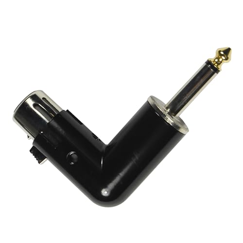 HQRP 2-Pack 3-Pin XLR Female to 1/4" / 6.35 mm Male TS Angle Adapter with 4 Adjustable Angle Positions Right Left and 90 Degree Compatible with Mixers, Microphones, amplifiers, EQ, Rack Gear, etc - style: XLR Female to 1/4" TS