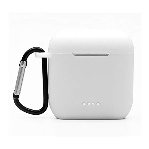 Protective Silicone Case Compatible with Tozo t6, Front LED Visible, Premium Accessory Shockproof tozo t6 Case Cover with Keychain. (White) - color: White