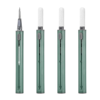 4PCS Earphone Cleaner Kit - Ultra Portable Multi-Function Cleaner Kit Soft Brush for Bluetooth Earphones Case Cleaning Tools, Green - color: Green
