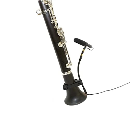 Flute & Clarinet Microphone - Clip-On Condenser Mic | Rechargeable 48V Phantom Power, XLR Instrument Microphone, For Woodwinds, Live Performance & Recording