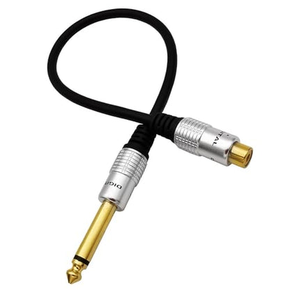6.35mm to RCA, RCA to 1/4 Mono TS Cable, Gold Plated 6.35mm Mono Male to Female Audio Interconnect Cable 1Feet/30cm - color: 6.35 M to RCA F 0.3M/1Ft