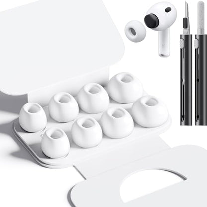 Replacement Ear Tips Compatible with AirPods Pro 3rd Generation – Silicone Earbud Tips with Cleaning Pen, Secure Fit, Noise Isolation, Soft Comfort Ear Tips Kit (4 Pairs, XXS/XS/S/L)