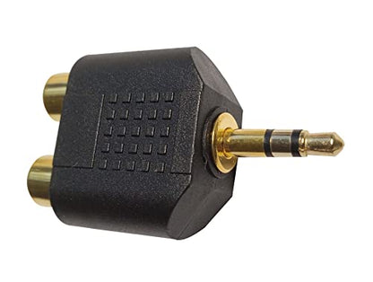 3.5mm Stereo to 2-RCA Splitter Audio Adapter Gold Plated 2pcs | 3.5mm TRS Male to Dual RCA Female Jack Y Plug Audio Converter