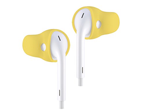 ACOUS Design Purest Earbuds Covers Anti-Slip Sport Tips Covers Compatible with Apple AirPods1&2 and EarPods (Strong Lemon) - color: Strong Lemon