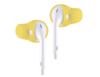 ACOUS Design Purest Earbuds Covers Anti-Slip Sport Tips Covers Compatible with Apple AirPods1&2 and EarPods (Strong Lemon) - color: Strong Lemon