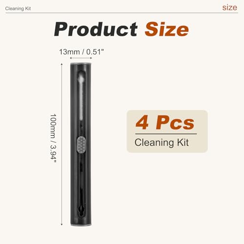 4PCS Earphone Cleaner Kit - Ultra Portable Multi-Function Cleaner Kit Soft Brush for Bluetooth Earphones Case Cleaning Tools, Black - color: Black