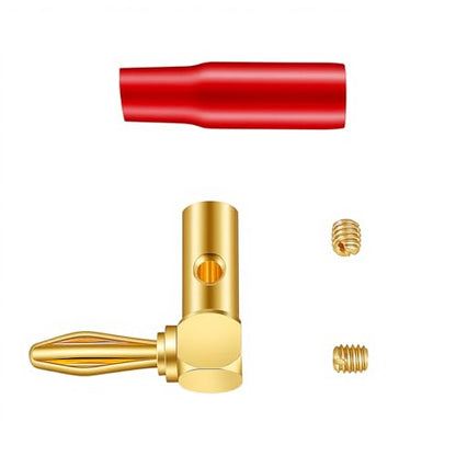 20Pcs 4mm Banana Plugs 90 Degree Right Angle Speaker Connectors 24K Gold Plated Durable Audio Cable Terminals Speaker Connectors for Home Theater and Professional Use - size: 20pcs L