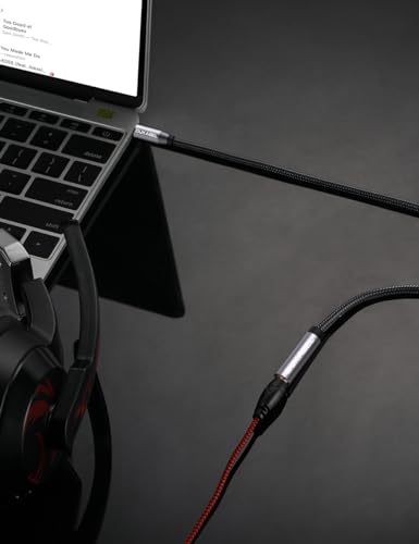 Headphone Extension Cable, 3.5mm TRRS Headphone Extension with Mic Male to Female Stereo Audio Cable for Smartphone,PC,TV,Headset,PS4 Controller,Car,Speaker etc.(4ft/1.2m) | Nylon Braided Cord Compatible with TRRS Microphone, Smartphone, PC, TV, Headset,