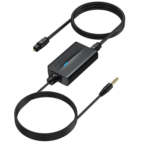 AUTOUTLET 192khz DAC Audio Converter, Optical to 3.5mm Converter, Optical Audio Cable to Aux Adapter for HDTV, Blu-Ray Players and Game Consoles - size: SPDIF to 3.5 mm no volume control, style: EFU153