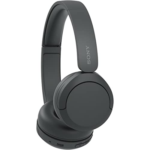 Sony WH-CH520 컴팩트 이지 휴대용 무선 온이어 헤드폰 (블랙) | 최대 50시간, 블루투스, 빠른 충전