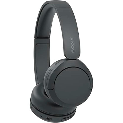 Sony WH-CH520 컴팩트 이지 휴대용 무선 온이어 헤드폰 (블랙) | 최대 50시간, 블루투스, 빠른 충전