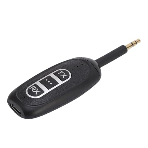 Sorandy Bluetooth 5.4 Transmitter and Receiver 2 in 1, Wireless Audio Adapter with Ultra Low Latency & Rotatable Audio Jack, Ideal for Smartphones, Tablets & Laptops