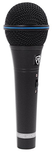 Rockville RMM-XLR 2-Pack Dynamic Supercardioid Microphones with XLR Cables | 50Hz-15kHz, 600 Ohm, -60dB Sensitivity, Metal Bodies, On/Off Switches, 2 10' XLR Cables, 2 Mic Clips, 2 Carry Cases, 2-Items