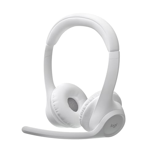 Logitech Zone 300 Wireless Bluetooth Headset Noise Canceling - Off-White | Compatible with Windows, Mac, Chrome, Linux, iOS, iPadOS, Android - color: Off-White