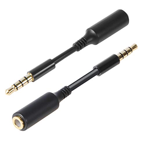 3-Pack AUX Headphone 3.5mm Extension Cable - Male to Female Extender Audio Auxiliary Jack Adapter Wire Cord Plug Connector for iPhone iPod iPad, Smartphone Tablet, Home Car Speaker System (3 INCH) - size: 3 Pack