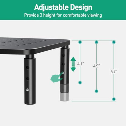 Zimilar 2 Pack Monitor Stands Risers, 3 Height Adjustable Monitor Riser | for Laptop, Printer, iMac, PC, Premium Metal Monitor Stand Riser for 2 Monitors