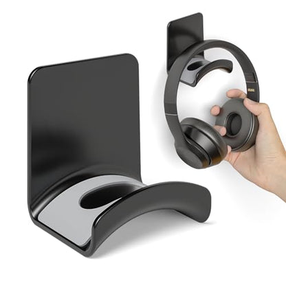 Game Headphone Stand Wall Mount Headset Hook Adhesive Headphone Hanger for Ear Headphone, Game Accessories (Wall Mount Black) - color: Wall mount Black