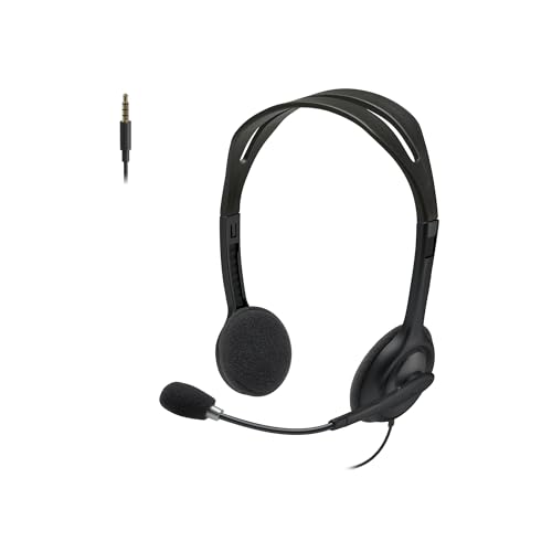Logitech H111 Wired Headset Stereo Headphones - Black | Wired headphones, 3.5 mm audio jack, compatible with PC, Mac, laptop, smartphone, and tablet