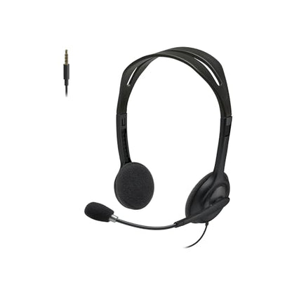 Logitech H111 Wired Headset Stereo Headphones - Black | Wired headphones, 3.5 mm audio jack, compatible with PC, Mac, laptop, smartphone, and tablet