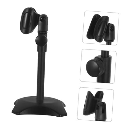 Adjustable Mic Stand for Desk round Base, Stable Abs and Iron Construction, Compact Desktop Mic Holder Suitable for Microphones in Meetings and Lectures
