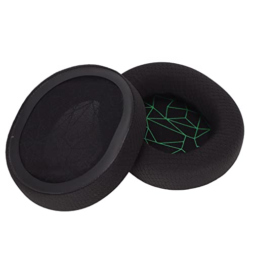 Replacement Ear Cushion Pads with Memory Foam Protein Leather for 3 5 7 Pro ATH M40X M50X MDR 7506 Cloud 2 Black V2 (Black earpads with Green Silk Screen) - color: Black earpads with green silk screen