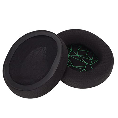 Replacement Ear Cushion Pads with Memory Foam Protein Leather for 3 5 7 Pro ATH M40X M50X MDR 7506 Cloud 2 Black V2 (Black earpads with Green Silk Screen) - color: Black earpads with green silk screen