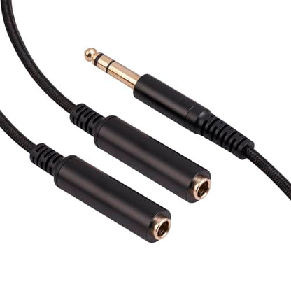 1/4 TRS Stereo Audio Cable for Guitar or Mixer with Jack Output, 1 FT, 1 Pack, Black, Splitter Y Adapter, 6.35mm Male to Dual 6.35mm Female Jack Cable - size: 1 FT 1 Pack, style: 1/4 TRS Stereo Audio Cable