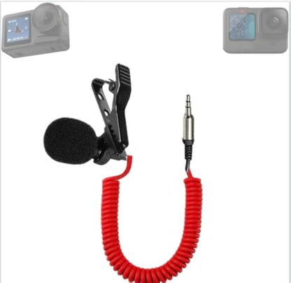 Noise Canceling Elastic Short Wire Microphone for Motovloggers Compatible with Gopro Hero 7/8/9/10/11/12 Mediamod/Mic Adapter and All Action Camera