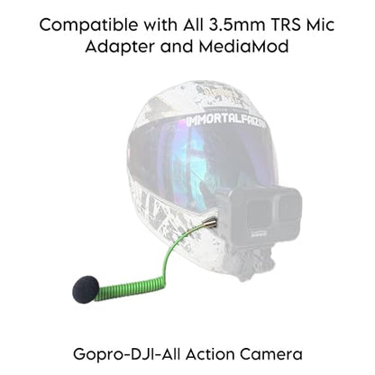 Noise Canceling Elastic Short Wire Microphone for Motovloggers Compatible with Gopro Hero 7/8/9/10/11/12 Mediamod/Mic Adapter and All Action Camera