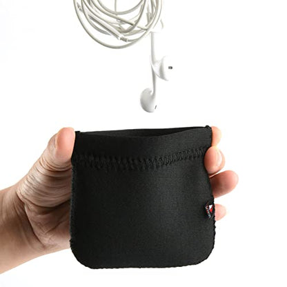 4 x 4 inch Neoprene Protective Carrying Snap Case Bag Pouch for Earphones/Cables etc...(Earbud Case)