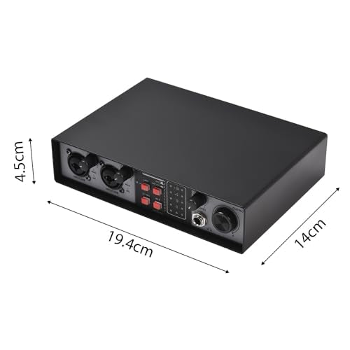 2 In 2 Out Audio Interface Mixer USB Recording Sound Card 48V
