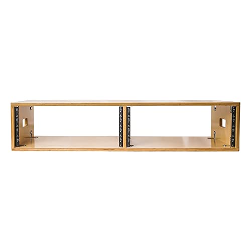 Sound Town DIY 2 x 4U Studio Rack with Baltic Birch Plywood, Golden Oak for Recording Room, Home Studio (SDRK-D4) - size: 2 x 4U, Golden Oak