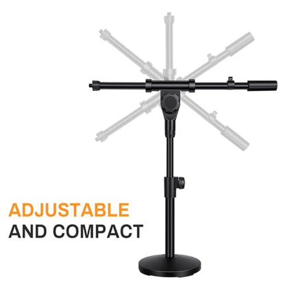 AODSK Desktop Mic Stand,Height Adjustable,Compatible with Most Microphones | Effortless Height Adjustment (8–16 Inches),Universal Clip Fits All Standard Mics,Perfect for Home Studios and Live Streams