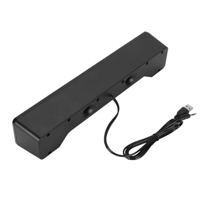 ANGGREK USB Computer Speakers, Prevent Magnetic Technology Volume Knob Wired Desktop Soundbar Simple for Laptop