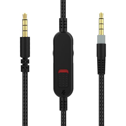 Cloud Alpha Cable Replacement Audio Cord Wire with Inline Mute and Volume Control Compatible with Kingston HyperX Cloud Alpha/Alpha S, Cloud Mix, Logitech G933, G633 Gaming Headsets (Black) - color: Black
