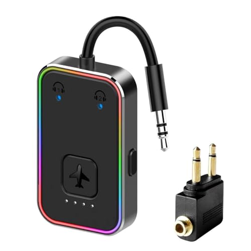 2026 Beeitzie Ultra Airplane Bluetooth 5.4 Transmitter – aptX LL Low Latency, Supports 2 Headphones Simultaneously – Wireless Audio Adapter for in-Flight, TV, Gym, Tablets – Metal Frame - color: black