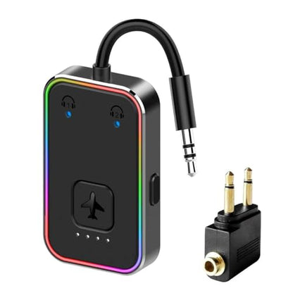 2026 Beeitzie Ultra Airplane Bluetooth 5.4 Transmitter – aptX LL Low Latency, Supports 2 Headphones Simultaneously – Wireless Audio Adapter for in-Flight, TV, Gym, Tablets – Metal Frame - color: black