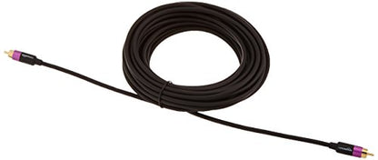 Amazon Basics Subwoofer RCA Audio Cable for Amplifiers, Active Speakers with Gold-Plated Connectors, S/PDIF, Digital Audio, 35 Feet, Black - size: 35 feet